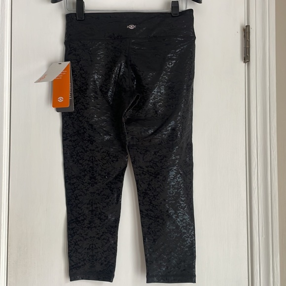 NWT Inner Spirit Black Shiny Yoga Pants XS - Picture 3 of 8